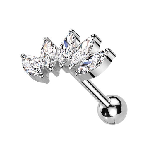 Astra Crown | Piercing in Acciaio Inox con Cristalli Marquise