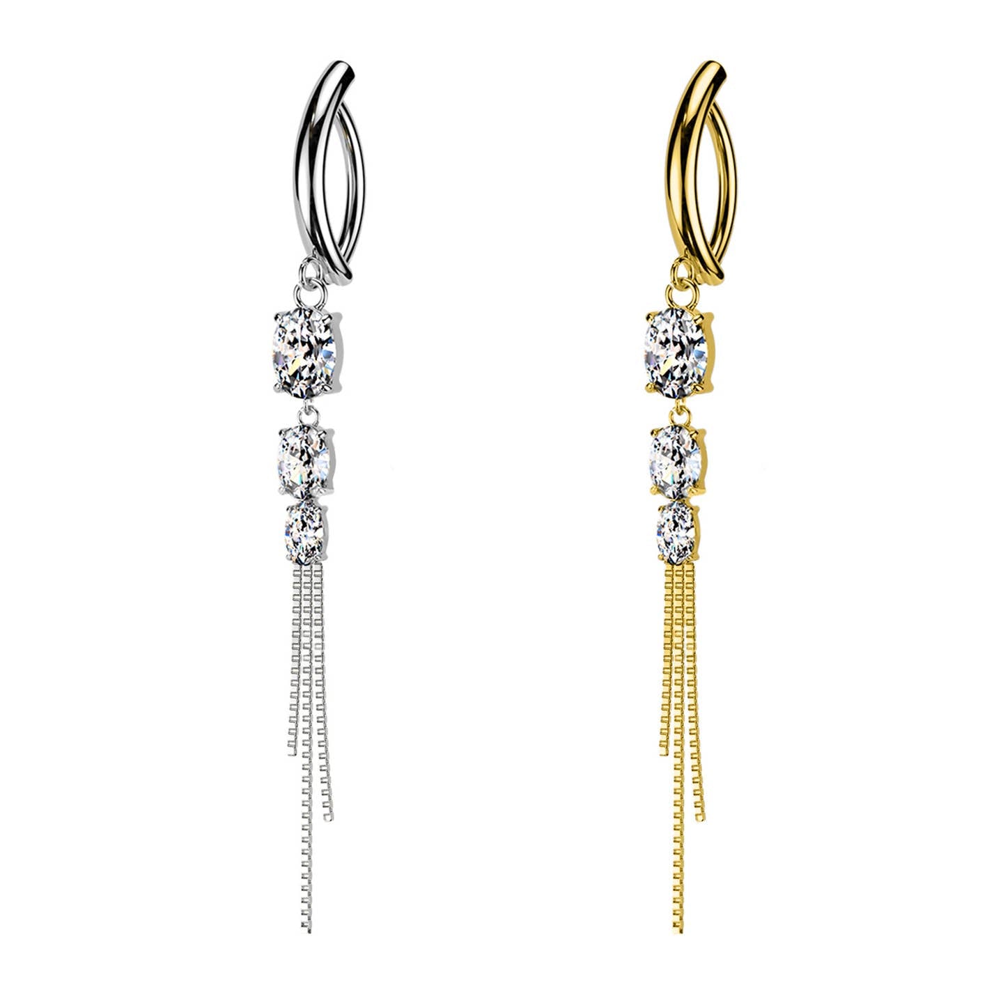 Aura Drop | Piercing Ombelico a Cascata in Acciaio Chirurgico 316L