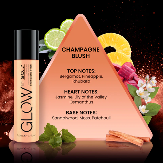 SO...? Champagne Blush Shimmer Mist – Spray Corpo Luminoso & Profumato (140ml)